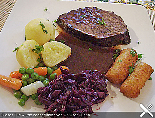 Edler Sauerbraten vom Tafelspitz mit Zibärtle Edler Sauerbraten vom Tafelspitz mit Zibärtle