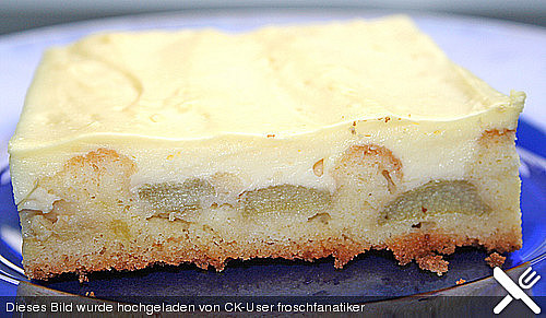 Rhabarberschnitten mit Vanille - Schmand - Guss