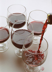 vorbereitete Weinprobe