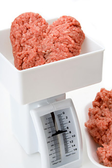 Hackfleisch in Waage