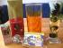 WW-Trinkglaswichtelgeschenk, soo sch�n: Glas mit orangef.Muster, eine Packung Fr�chtetee Amaretto-Kirsch, Wildrose Pflegebad, Teesieb,Kerze, Motivations-Schutzengel-Karte.DANKEEEEE