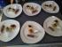 Amuse-Gueule (Parmaschinkenr�llchen mit Pinienkernen gef�llt, Parmesansterne und scharfer Ananas-Gurkensalat mit Kokos-Pute)
