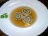 Klare Rinderconsomm� mit Pfannkuchen-Herbsttrompetenschnecken
