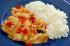 Seelachsfilets in Zwiebel-Paprika-Marinade mit Reis