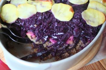 Rotkohl Auflauf Hackfleisch Kartoffelhaube 1791593474