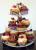 Cupcakes April - Sorten: Rose mit wei�er Schokolade und kandiertem Rosenblatt, Himbeer im Zitronencuppy, Blaubeer-Waldfrucht im Schokocuppy, Schoko-Batida 