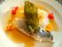 Dorade Royale mit Bouillabaisse-Kartoffelp�rree, Ratatouille-Jus und fritiertem Basilikum