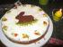 Ostertorte 2008 -- K�sekuchen gebacken, mit Pflaumenmus bedeckt und Sahneschicht