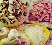 Nudeln mit Champignon - Sahnesauce