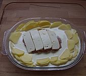 Hackbraten mit Kartoffeln in Sahne