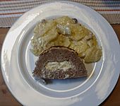 Hackbraten mit Kartoffeln in Sahne