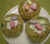 Süße grüne Spinat - Muffin - Osternester