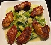 Chicken Wings auf Porree-Kokoscreme Beet