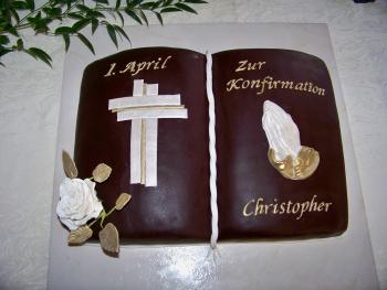 Meine erste Konfirmationstorte - aufgeschlagenes Buch